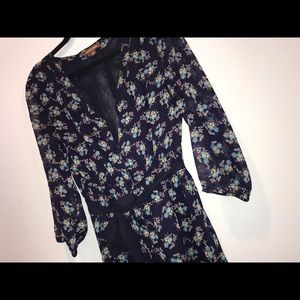 Navy floral print maxi dress